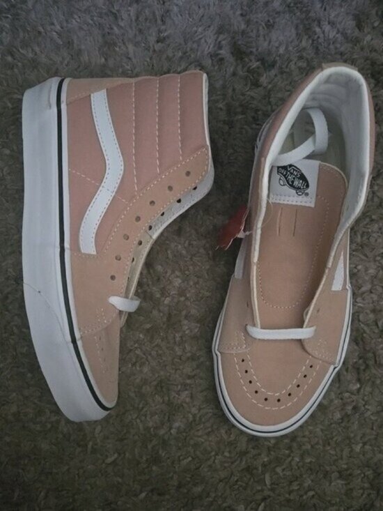 Vans Shoes - Vans Sk8 Hi Classic Women Size 5 Mahogany Rose and True White 0826
